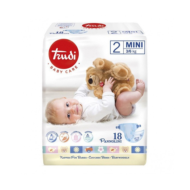 TRUDI – Baby care 2 Mini – baba pelenka 3/6 Kg, 18 db