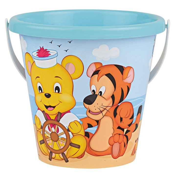 Alltoys Androni Maci homokozó vödör, minőségi műanyag vödör, átmérő 17 cm, magasság 16 cm, Többszínű, 1 db.
