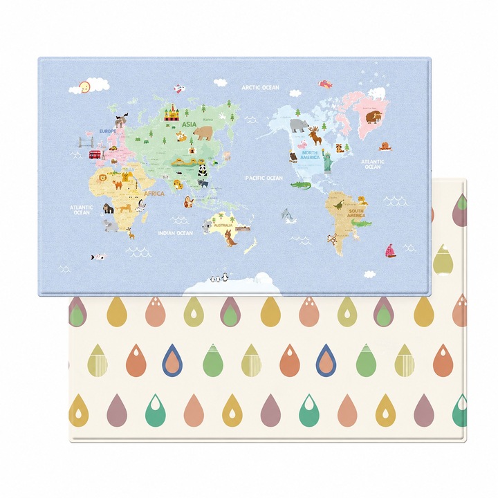 Dwinguler Supreme Soft Mat, Animal World & Seed Beige, двулицева детска постелка за игра, 2500 x 1500 x 13 мм