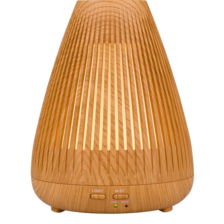 Nature7 BEAM PAPRSEK aroma diffúzor, ultrahangos párásító, többszínű LED világítás, világos fa megjelenés, automatikus kikapcsolás üres tartály esetén