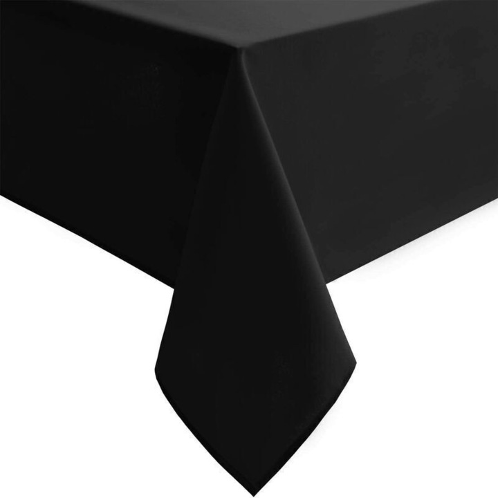 PEVA asztalterítő, vízálló és gyűrődésálló, mosható, fekete, 137x274 cm, 1 darab