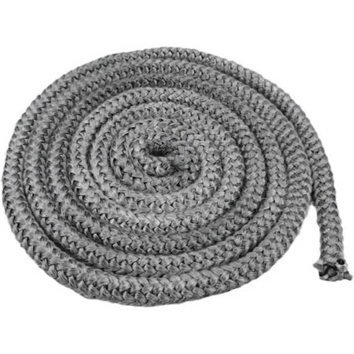 Garnitura de etansare, banda de etansare pentru soba si insert, fibra de sticla ignifuga, rezistenta pana la 600°C, diametru 10 mm, Gri, 3 m