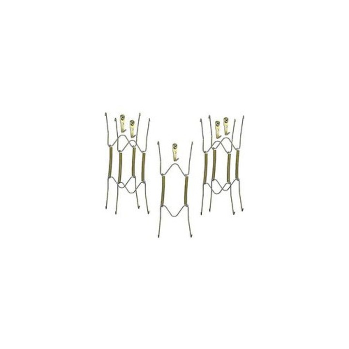 Suport pentru farfurii CREA, metal auriu durabil cu arcuri elastice, agatatoare pentru perete pentru farfurii 7-9 inchi (18-23 cm), cu carlige de montaj, auriu, set 5 bucati