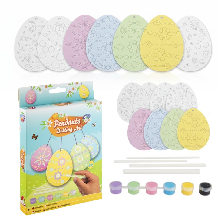 Set creativ de Paste pentru pictat oua de Paste si decoratiuni in forma de oua