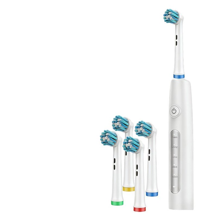 Set periuta de dinti electrica si irigator oral, peri moi, alb