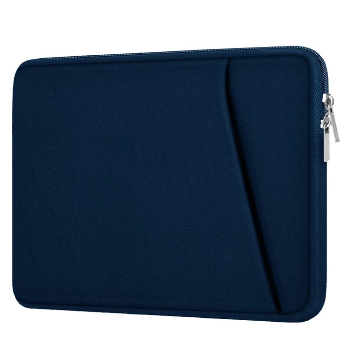Geanta laptop, 34,5x25cm, albastru marin, slim, rezistenta la socuri