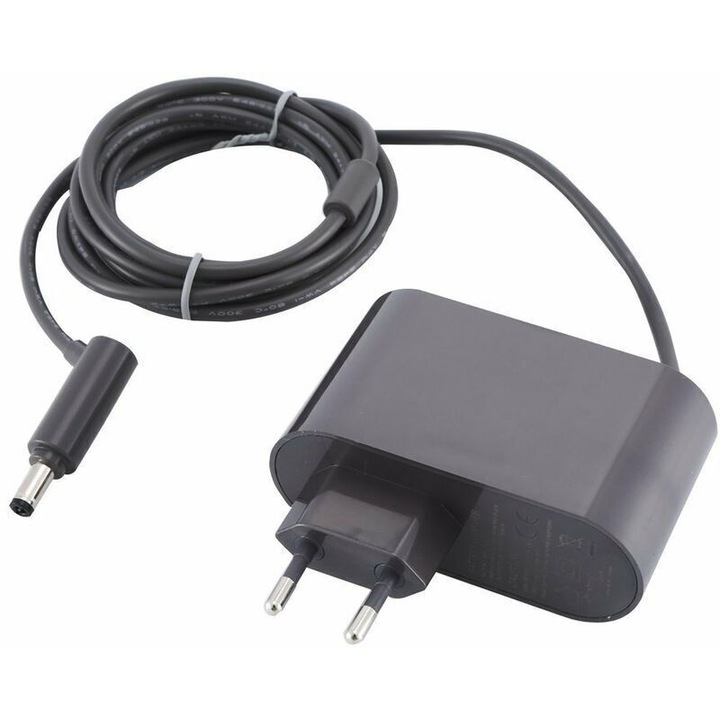 Incarcator/adaptor compatibil cu Dyson V6/V7/V8, DC58/DC59/DC60/DC61/DC62, SV03/SV04/SV05/SV06/SV07/SV09/SV10/SV11, iesire DC 26.1V 780mA, intrare AC 100-240V, negru, 1 buc