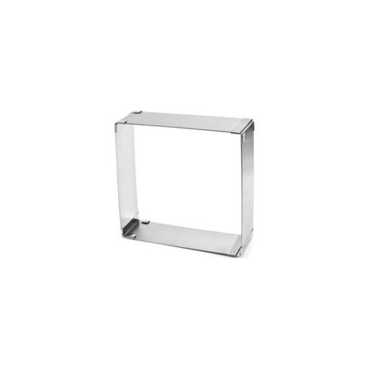 Inel reglabil pentru prajituri/tort, din otel inoxidabil alimentar, telescopic, dimensiune 15-28 cm, inaltime 5 cm, inox, 1 buc