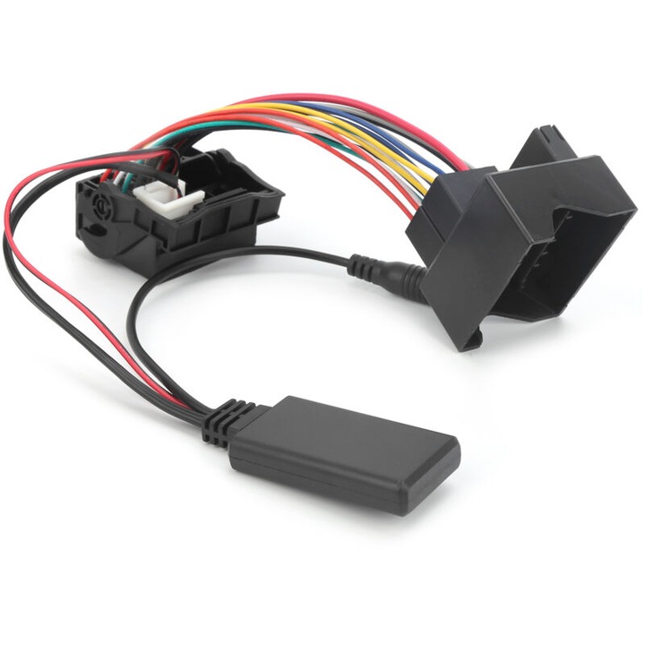Adaptor audio, transmitator Bluetooth 5.0 AUX-IN pentru autoradio, cu microfon, din ABS, compatibil cu Citroen C2/C3/C4/C5/C6 si Peugeot, negru, 1 buc