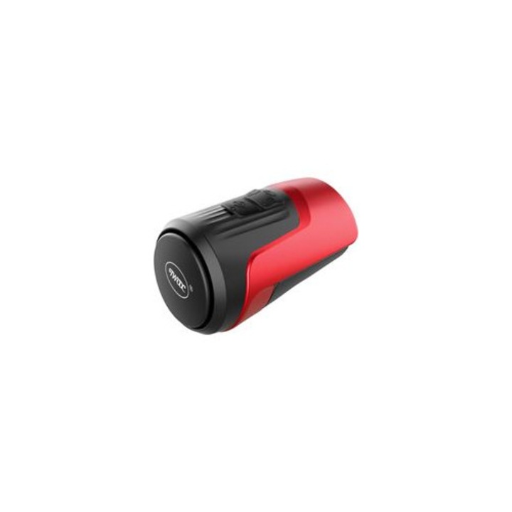 Sonerie bicicleta, 4 moduri, negru rosu, 38x60mm, USB reincarcabila, antivol, IPX5