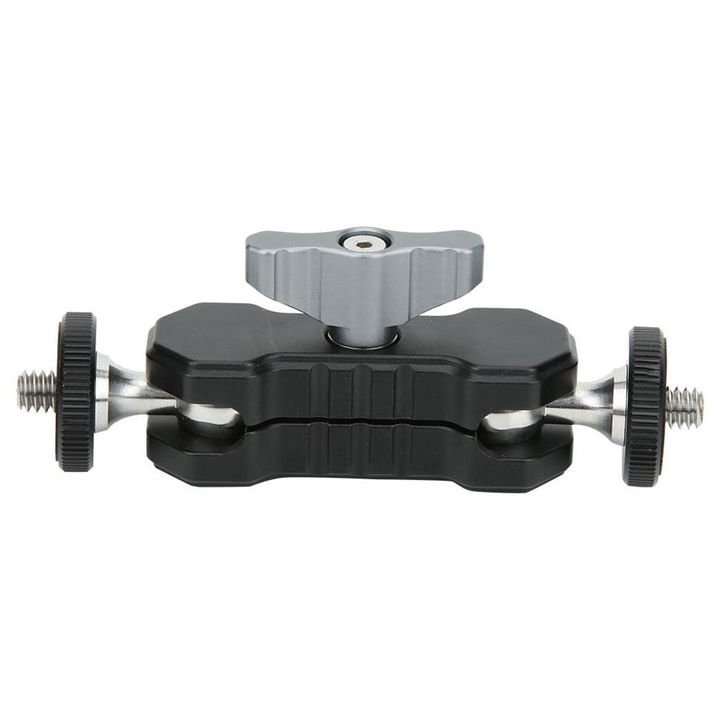 Suport multifunctional din aluminiu pentru accesorii foto, rotativ 360°, universal, 15x5cm