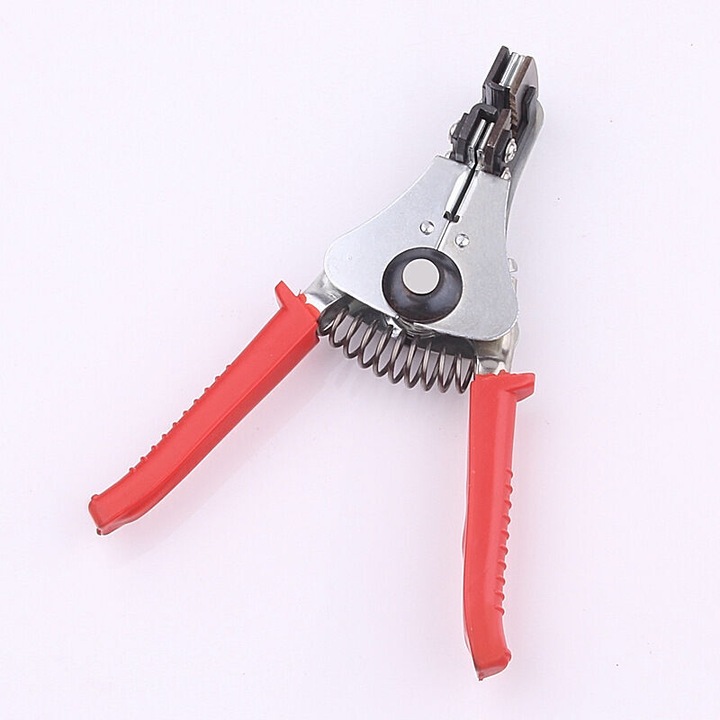 Csupaszoló fogó / huzalcsupaszoló fogó 17,8 cm, 3 az 1-ben csupaszolás, vágás és krimpelés, 0,5-2,2 mm² (10-22 AWG) vezetékekhez, csúszásmentes fogantyúk, piros, 1 db