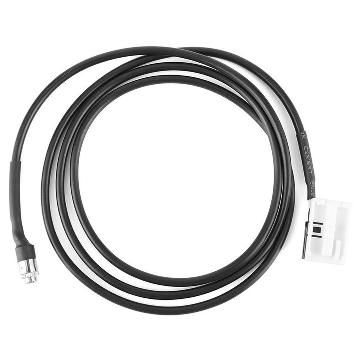 Adaptor audio 3.5 mm AUX, cablu adaptor pentru Mercedes W203/W209/W169, compatibil cu mufa CD changer 12-pin (Quad Lock), material durabil rezistent la coroziune, Negru