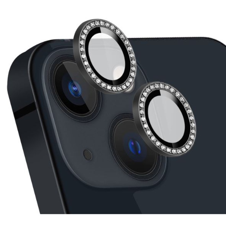 Protector cu pietre pentru Cameră iPhone 16 Pro / 16 Pro Max – Negru Digital One LSSS01517 – 4858846