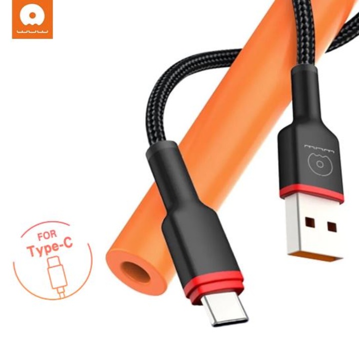 WUW X203 Fonott töltőkábel 2.4A 1M – USB-ről TYPE-C-re Digital One LSSS02847 – 6413225, 2.4A, USB, TYPE-C