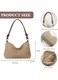 Geanta de umar/poseta din paie, cu fermoar si maner din piele ecologica (PU), reglabila convertibila in crossbody, impletitura boema, natural, 28.5x8.5x19 cm
