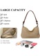 Geanta de umar/poseta din paie, cu fermoar si maner din piele ecologica (PU), reglabila convertibila in crossbody, impletitura boema, natural, 28.5x8.5x19 cm