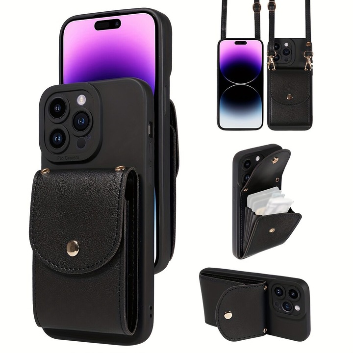 TP-110 Луксозен Кейс за Samsung S25 Ultra с връзка и портфейл – Ч Digital One LSSS01608 – 7554850