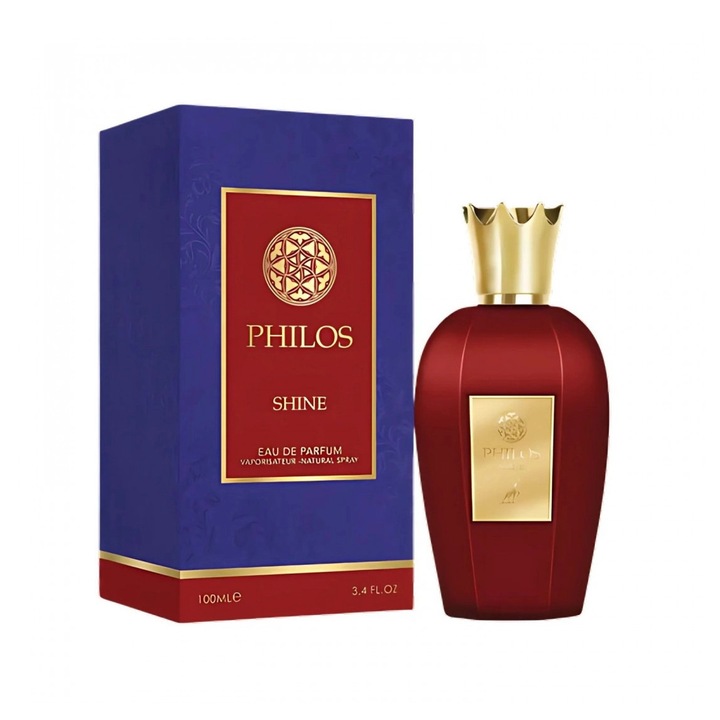 Apa de Parfum Maison Alhambra Philos Shine, Unisex, 100 ml, 2 ml-es parfümmintával
