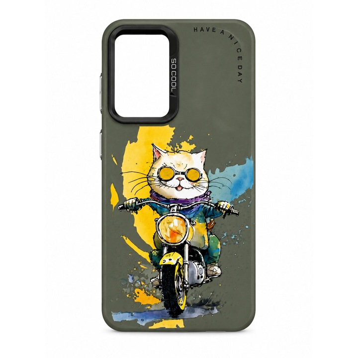 SOCOOL art case TP42 pentru Samsung A16 – (11) Motocicletă pisică Digital One LSSS02302 – 2527438