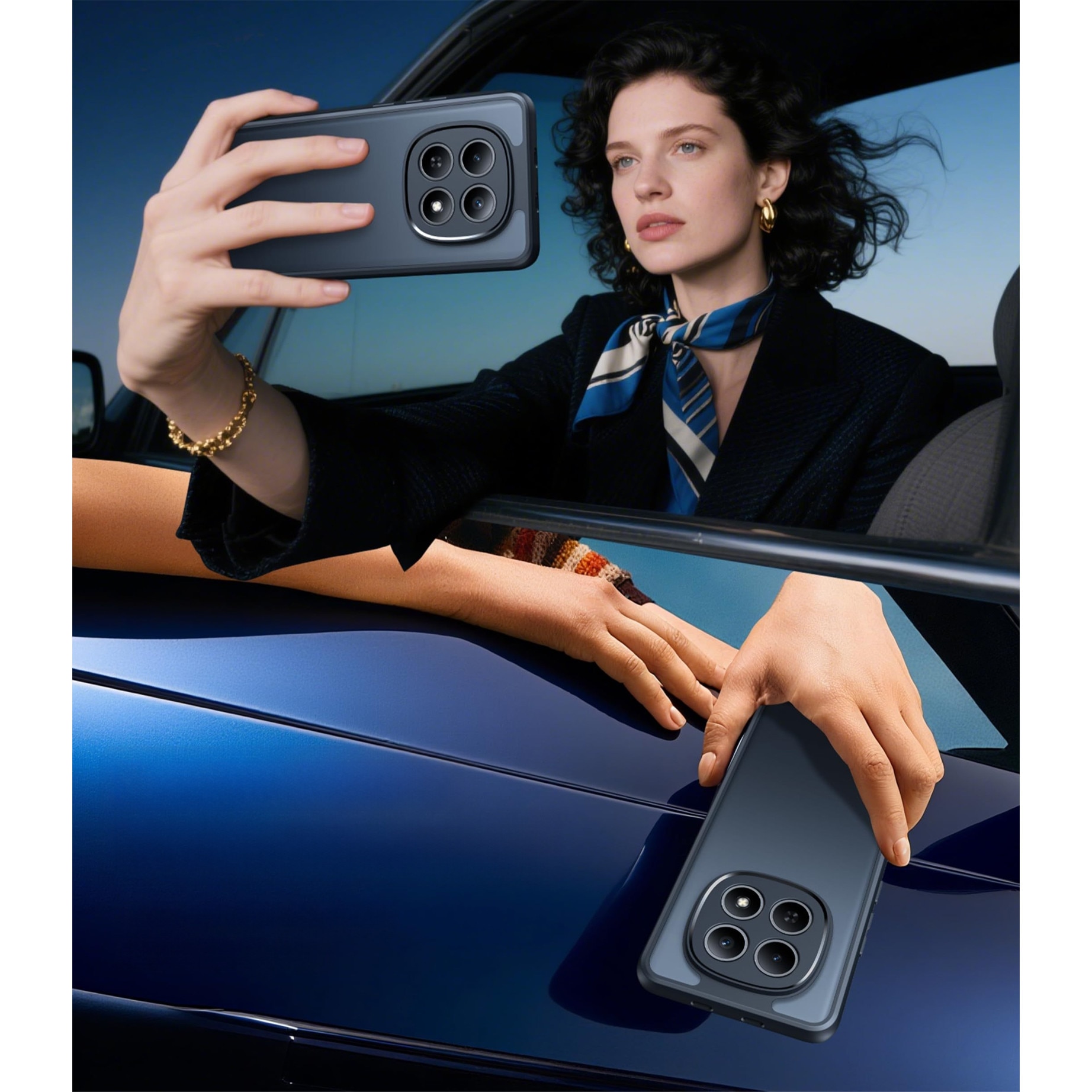 Pachet Husa Telefon + 2 Folii Sticla Compatibila Cu Xiaomi Redmi Note 15 Pro 5G (nu este compatibila cu Redmi Note 15 Pro 4G), MOGU, TPU Moale, Rezistent la Socuri, Carcasa Subtire de Protectie Anti Soc, Spate Mat Translucid Rezistent la Zgarieturi, Negru