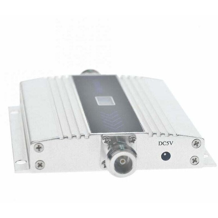 Jelerősítő / GSM 900 MHz LTECS1800-2100 ismétlő, 2G/3G/4G kompatibilis, 68 dB erősítés, akár 200 m² lefedettség, ezüst/fekete