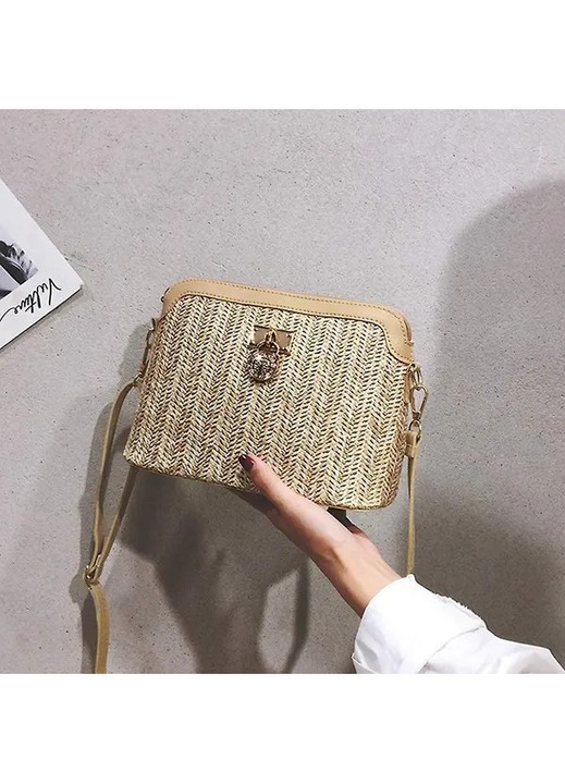 Női táska, vintage, khaki, 25x20cm