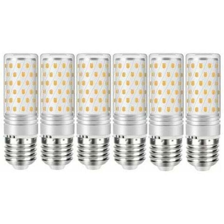 6 db E27 LED izzó készlet, 12W, meleg fehér, 3000K, 98x29mm