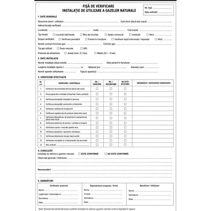 Földgázvezeték ellenőrző lap, öntapadós, 100 lap, 50 darabos szett