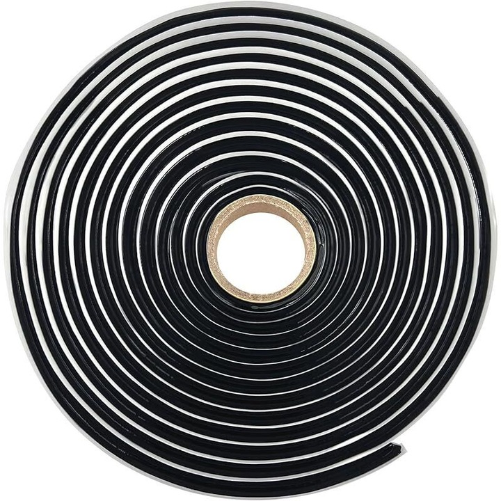 Butil gumi tömítőszalag 10 mm x 4 m, ultra-vízálló, öntapadó és rugalmas, -20°C és 100°C közötti hőmérsékletnek ellenálló, Fekete, 1 tekercs