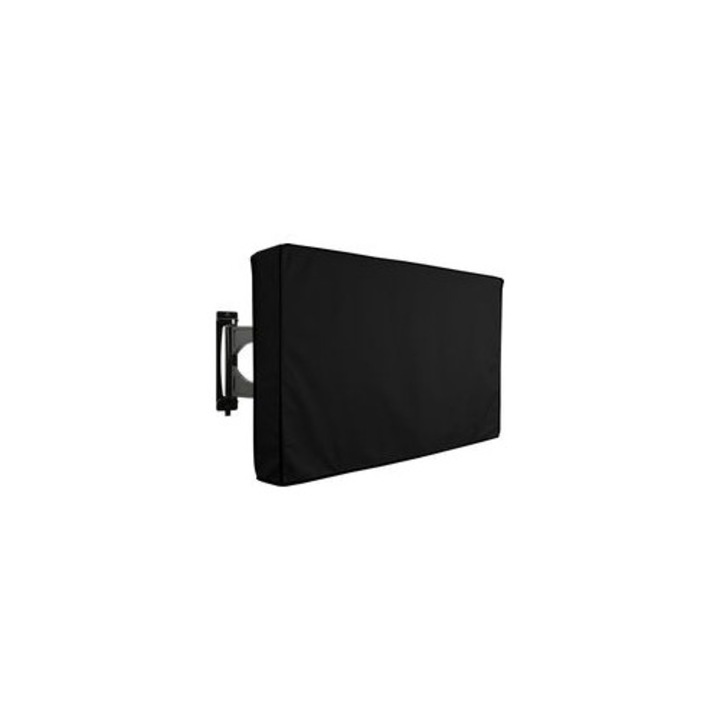 Husa pentru televizor / capac pentru tv, rezistenta la apa si durabila, compatibila cu stand sau montare pe perete, pentru ecrane 50-52 inch, canvas, interior moale cu buzunar pentru telecomanda, negru, 82.55x12.7 cm