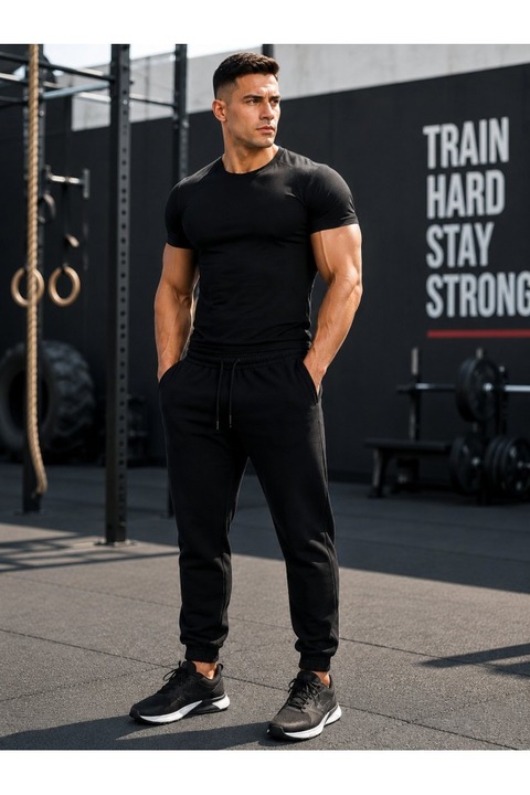 Férfi sportnadrág, NYCO Urban Brushed Sweat Pants, Slim Fit, Vesti - VE818T, Sötétkék