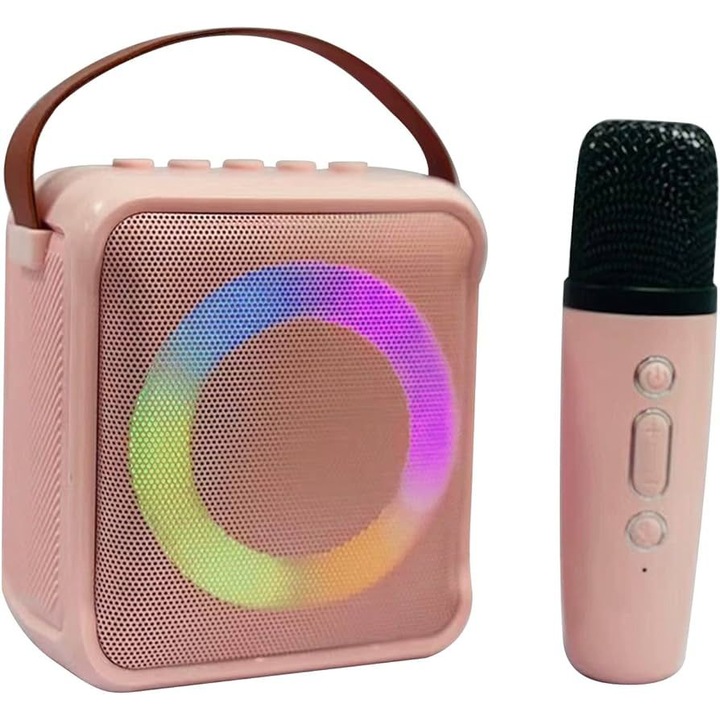 K1 Karaoke Bluetooth hangszóró 1 db mikrofonnal (Rózsaszín Digital One LSSS01772 – 1789520, Bluetooth