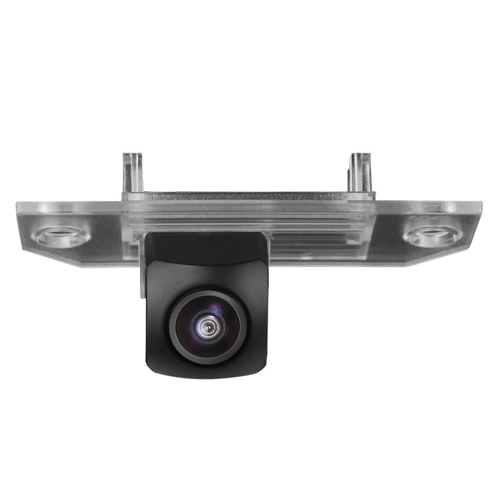 Tolatókamera Ford Focus 2 Sedan 2005-2011, C-Max 2003-2010 dedikált, MaxTech®, OEM rendszámtábla világítás tartó, Fisheye AHD 1080P/CVBS, 155 fokos látószög, RCA, Utángyártott android navigációkhoz