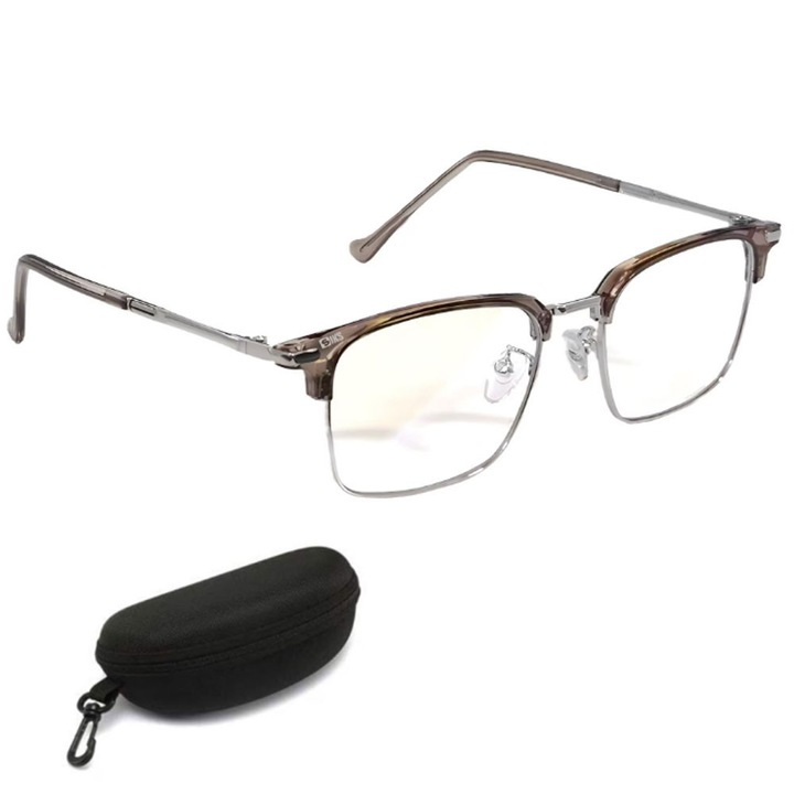 Ochelari Protectie Calculator SIKS, Ecran Telefon, Tableta, Televizor, Gaming, Anti Lumina Albastra, Antireflex, Fara Dioptrii, Unisex, A1019, Toc Pentru Transport, Lentile Transparente, Rama Maro
