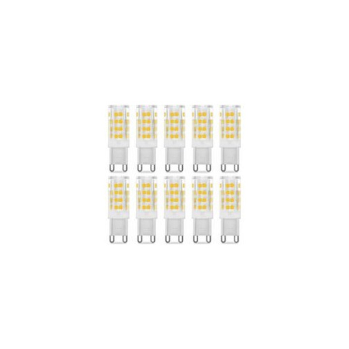 LED G9 5W 3000K meleg fehér 360° izzó, 10 db-os szett