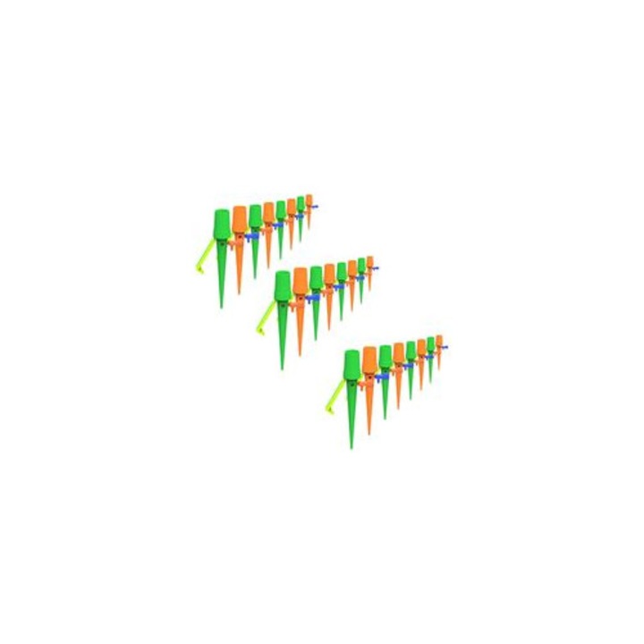 Kit irigare picurare 24 piese, reglabil, albastru-verde, 1.1 inch