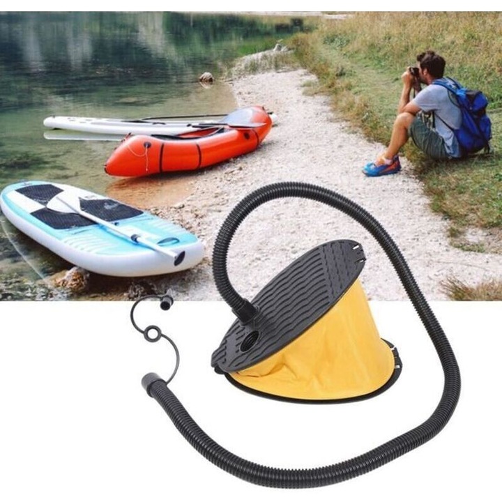 Lábpumpa, nagy térfogatú, fekete-sárga, 1x kompakt