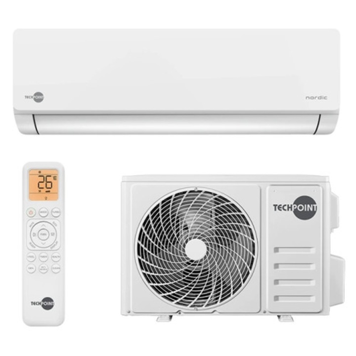 Techpoint NPT 09X PRO Nordic Invertorová Split Klimatizácia s Ohrevom Kondenzačnej Vane a Wifi 2, 62kW