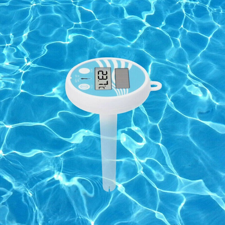 Termometru piscina flotant digital, rezistent, alb, 0-50°C