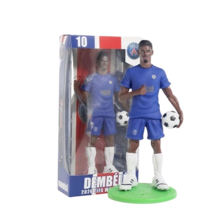 Gyűjtői figura Ousmane Dembélé focistával, 22 cm, labdával