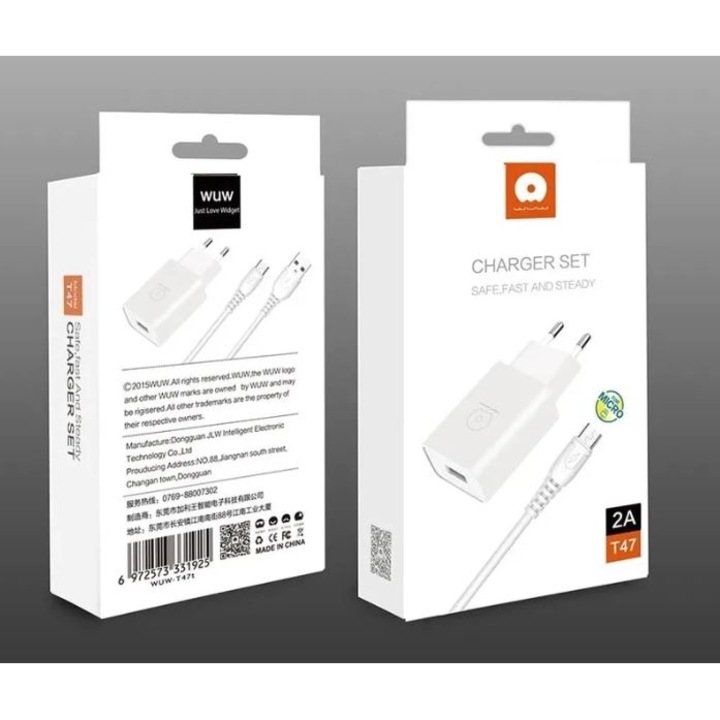 WUW T47 2A Töltő USB-ről Type-C kábelre Digital One LSSS02336 – 3850730, 2A, USB, Type-C