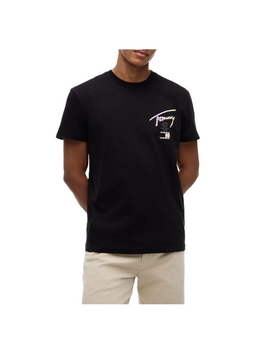 Мъжка тениска, Tommy Hilfiger, Памук, Черен, M INTL