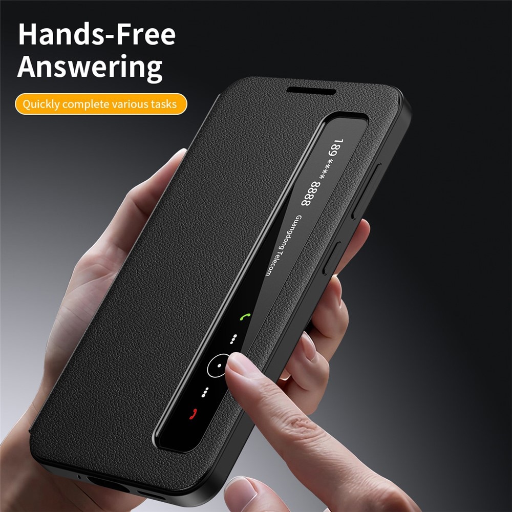 Husa pentru Samsung Galaxy S26 Smart View din piele, Raspuns apel fara deschidere, Protectie 360°, Inchidere Magnetica, Protectie Sporita, Negru