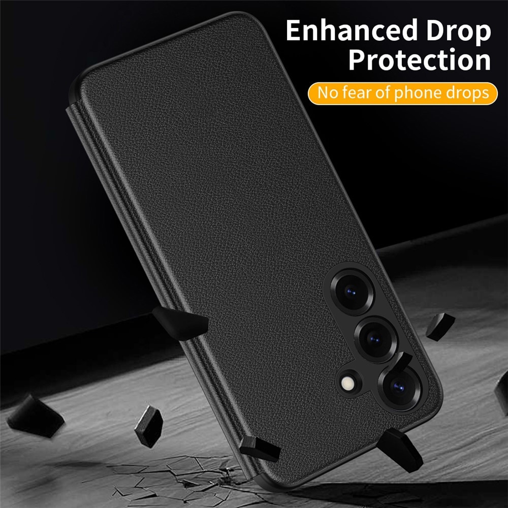 Husa pentru Samsung Galaxy S26 Smart View din piele, Raspuns apel fara deschidere, Protectie 360°, Inchidere Magnetica, Protectie Sporita, Negru
