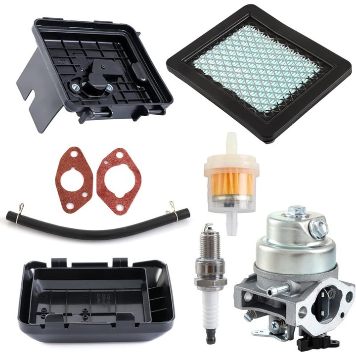 Комплект карбуратор за Honda GC135/GCV135/GC160/GCV160/GCV190, с корпус и основа на въздушен филтър, горивен филтър, свещ и уплътнения, Многоцветен, 1 комплект