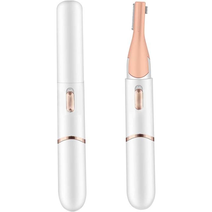 Szemöldök- és testszőrnyíró, 2 fejjel, fehér, USB-C töltés, 30x kompakt