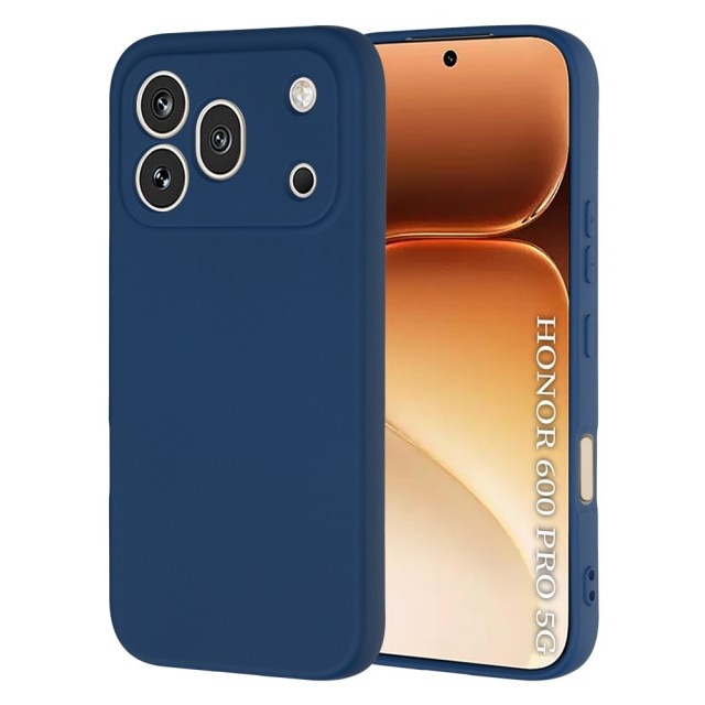 Husa Upzz® SoftFlex Compatibila Cu Honor 600 PRO, Silicon Soft, Protectie La Camera, Alcantara La Interior, Albastru Navy