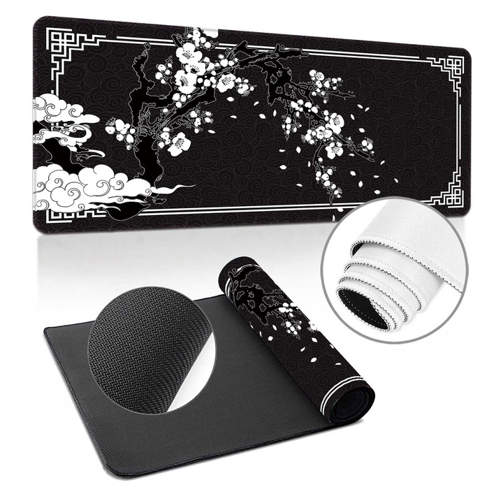 Mousepad gaming, model Sakura, 800x300x3mm, antiderapant, multicolor