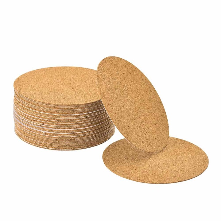10 db kerek natúr parafa alátét 10x0.2cm, hőálló, csúszásmentes